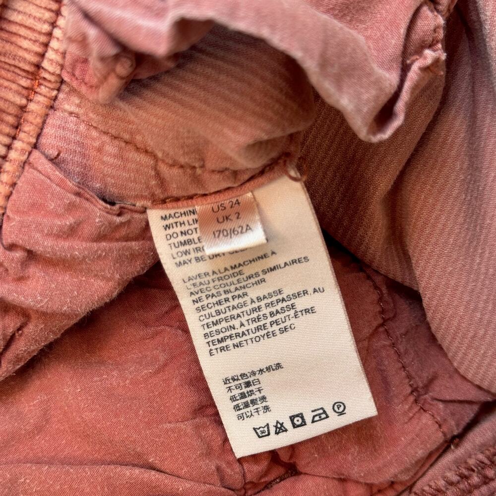 Pilcro Corduroy High Rise Cropped Wide Leg Pants Dusty Rose Orange Women’s 24 - Picture 12 of 15